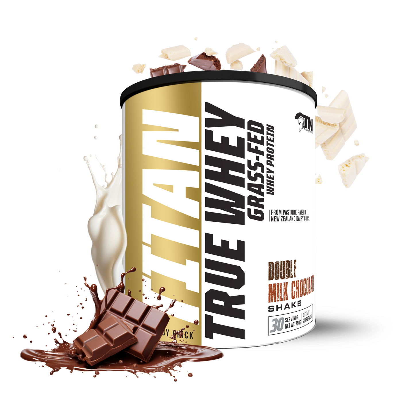 TRUE WHEY 100% Grass-Fed New Zealand Whey Protein, 30 Servings Net Wt.750g