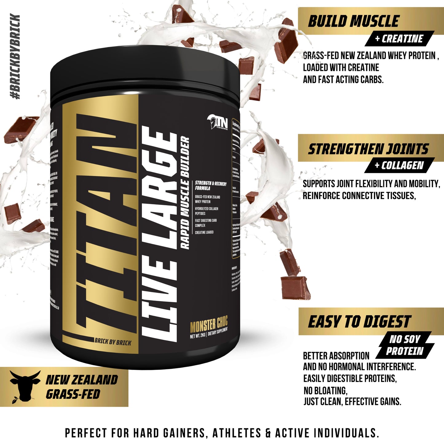 LIVE LARGE Rapid Muscle Builder - Now with added COLLAGEN PEPTIDES, Net Wt. 2KG