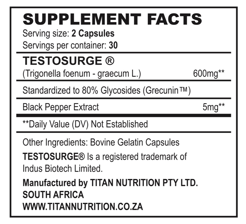 TITAN TEST Testosterone Amplifier 60 Capsules (1xMonth Supply)