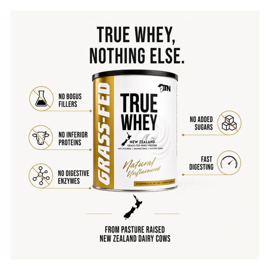 TRUE WHEY 100% Grass-Fed New Zealand Whey Protein - 30 Servings Net Wt. 750G