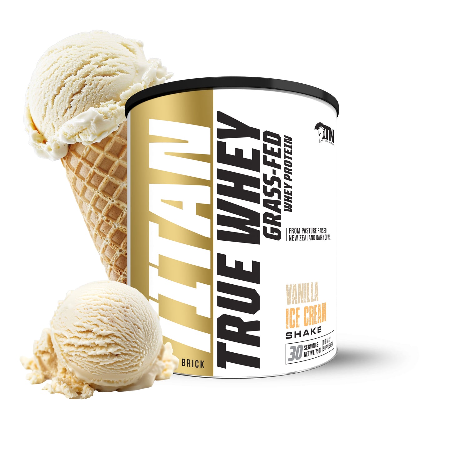 TRUE WHEY 100% Grass-Fed New Zealand Whey Protein, 30 Servings Net Wt.750g