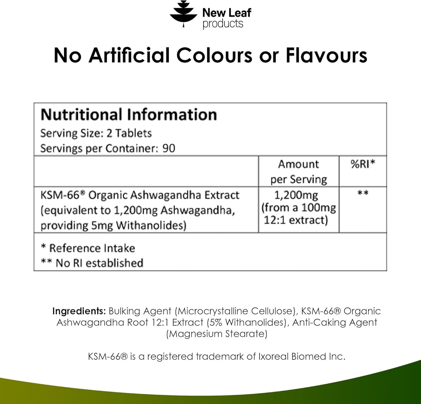 New Leaf Ashwagandha KSM-66 Tablets 180's