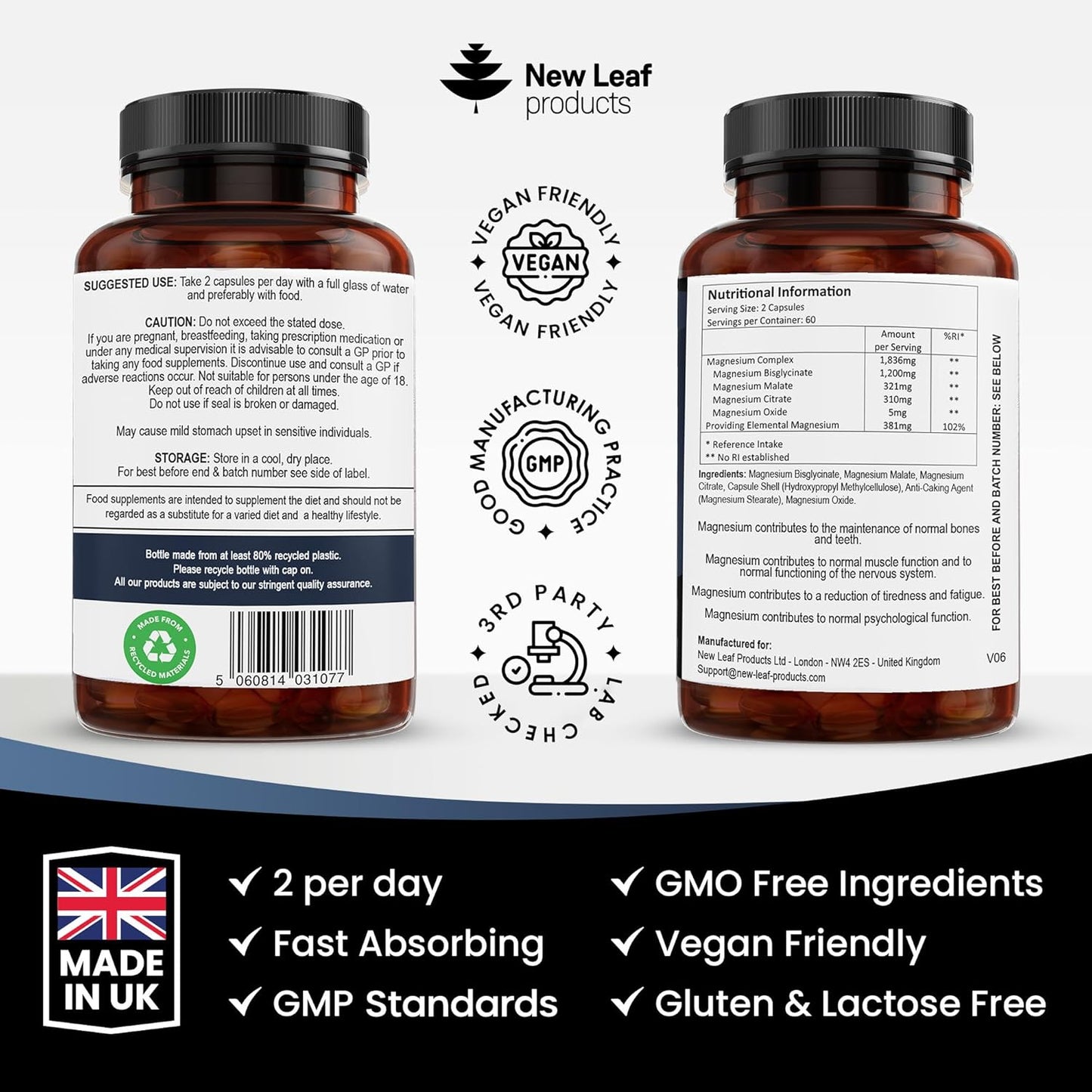 Magnesium Complex 4in1 Caps- Citrate, Bisglycinate, Malate, Oxide