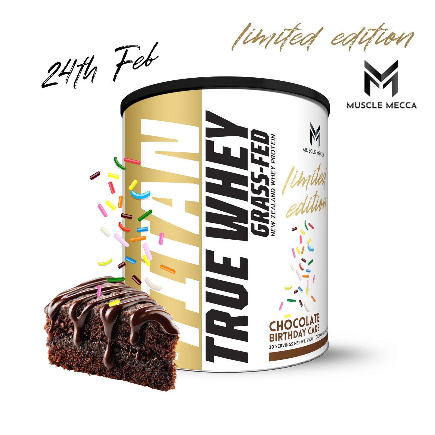 TRUE WHEY 100% Grass-Fed New Zealand Whey Protein, 30 Servings Net Wt.750g