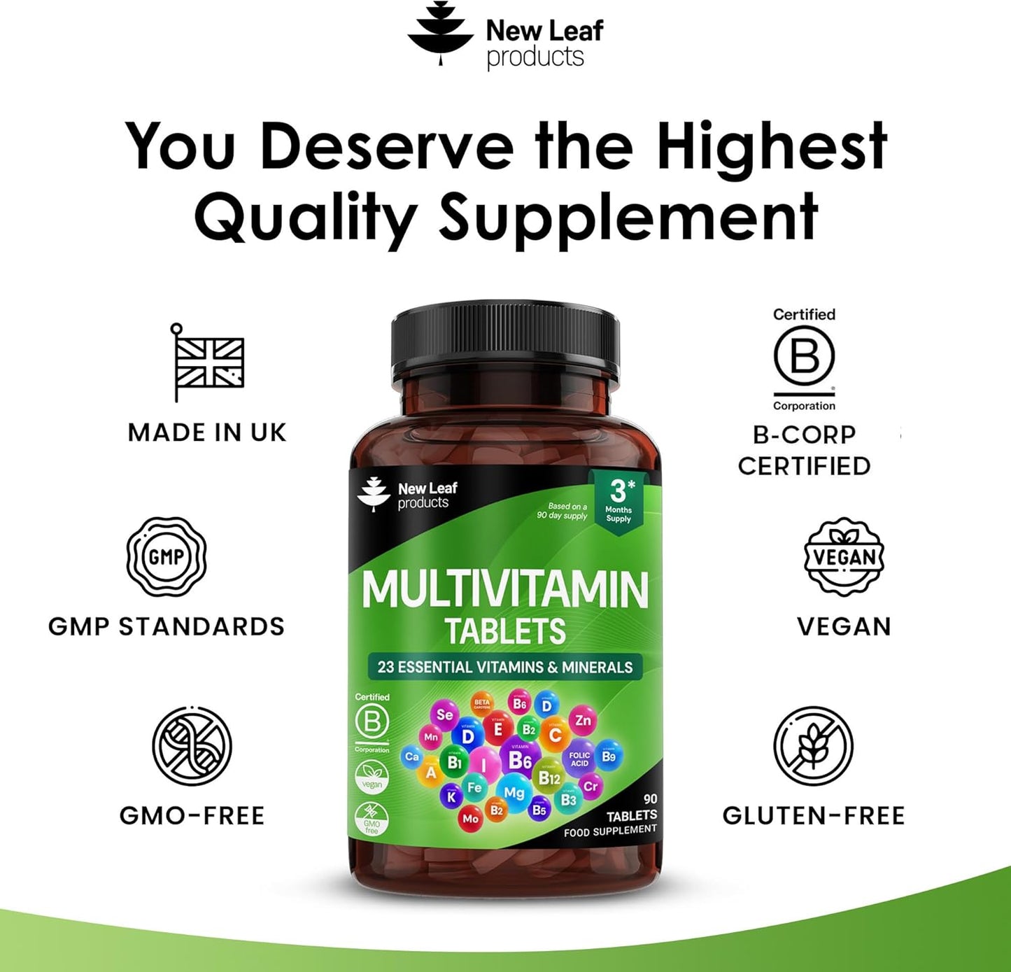 New Leaf Multivitamin Plus Iron High Strength Tablets